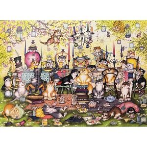 Mad Catter's Tea Party 1000 Piece Puzzle by Linda Jane Smith Gibsons Cat Lover